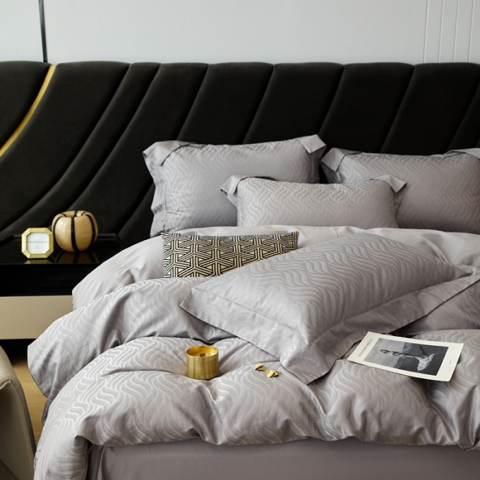 91家纺网 家纺一手货源 找家纺 安莱生活 2023新款100S纯棉提花系列四件套 烟雨星云