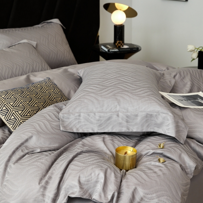 91家纺网 家纺一手货源 找家纺 安莱生活 2023新款100S纯棉提花系列四件套 烟雨星云