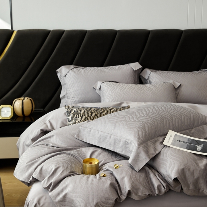 91家纺网 家纺一手货源 找家纺 安莱生活 2023新款100S纯棉提花系列四件套 烟雨星云