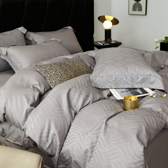 91家纺网 家纺一手货源 找家纺 安莱生活 2023新款100S纯棉提花系列四件套 烟雨星云