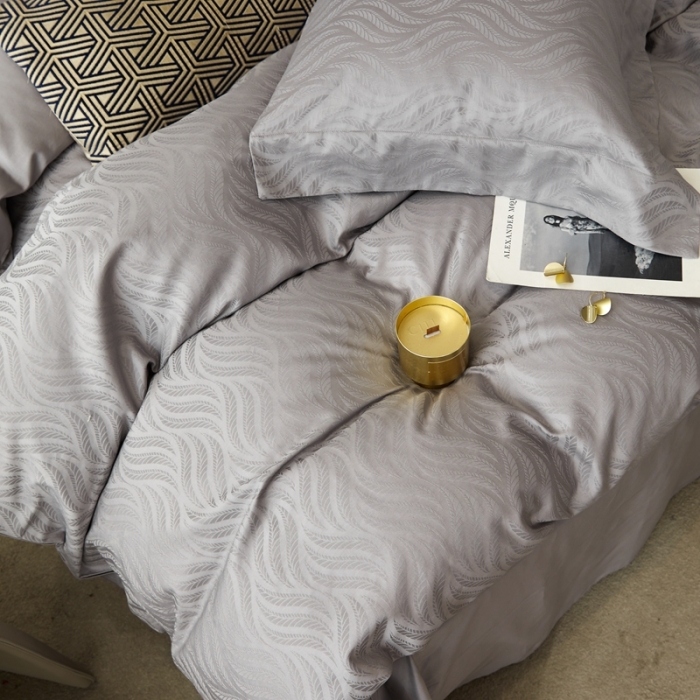 91家纺网 家纺一手货源 找家纺 安莱生活 2023新款100S纯棉提花系列四件套 烟雨星云