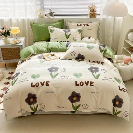 绵庭 2023新款 全棉印花四件套 绿蔓