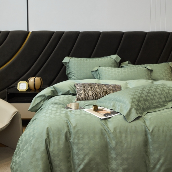 91家纺网 家纺一手货源 找家纺 安莱生活 2023新款100S纯棉提花系列四件套 月石浪漫