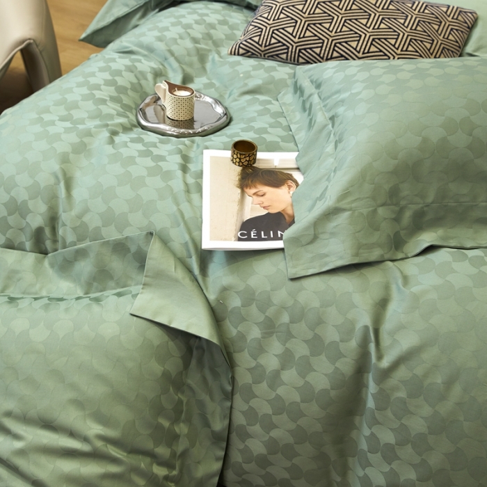 91家纺网 家纺一手货源 找家纺 安莱生活 2023新款100S纯棉提花系列四件套 月石浪漫