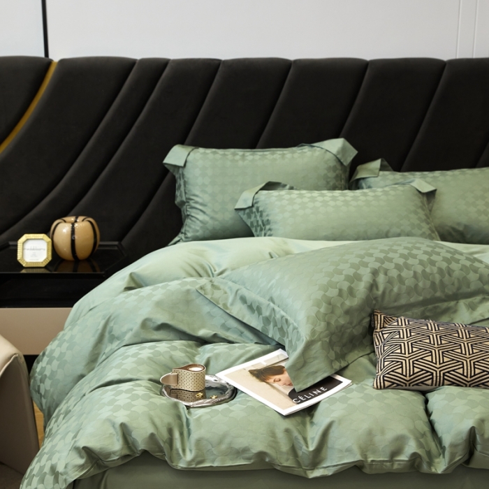 91家纺网 家纺一手货源 找家纺 安莱生活 2023新款100S纯棉提花系列四件套 月石浪漫