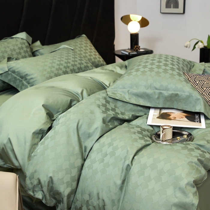 91家纺网 家纺一手货源 找家纺 安莱生活 2023新款100S纯棉提花系列四件套 月石浪漫