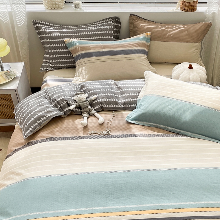 91家纺网 家纺一手货源 找家纺 绵庭 2023新款 全棉印花四件套 莫兰迪-兰