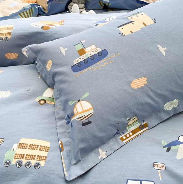 91家纺网 家纺一手货源 找家纺 绵庭 2023新款 全棉印花四件套 玩具乐园-兰