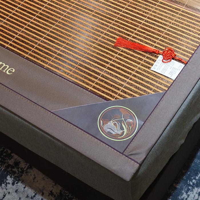 91家纺网 家纺一手货源 找家纺 2024新款可折叠碳化竹席夏凉席空调席学生宿舍