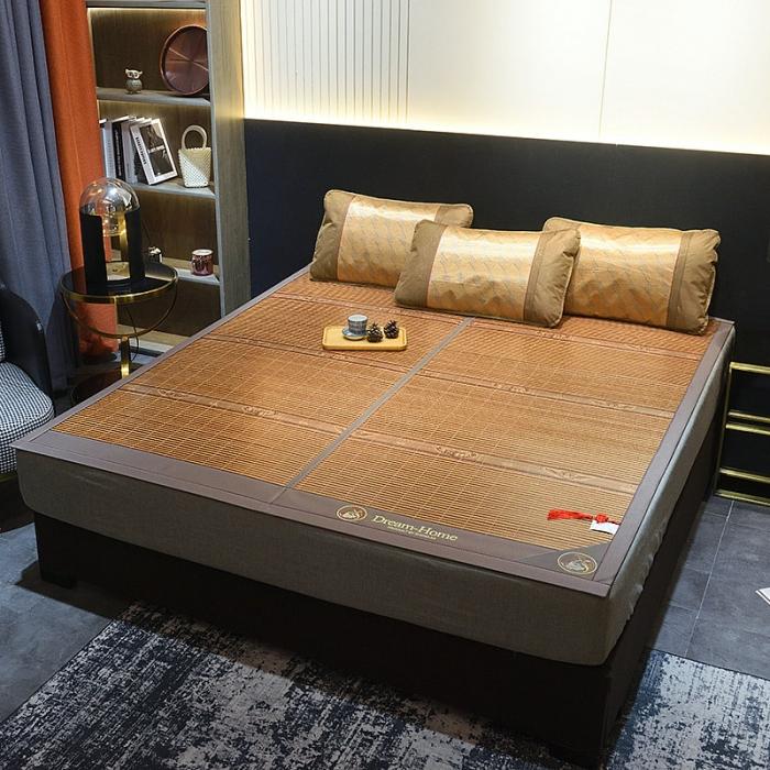 91家纺网 家纺一手货源 找家纺 2024新款可折叠碳化竹席夏凉席空调席学生宿舍