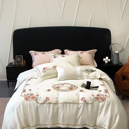 91家纺网 家纺一手货源 找家纺 2023 馨蕊 新款80支兰精天丝系列-秘密花园风格一 秘密花园-元气白桃