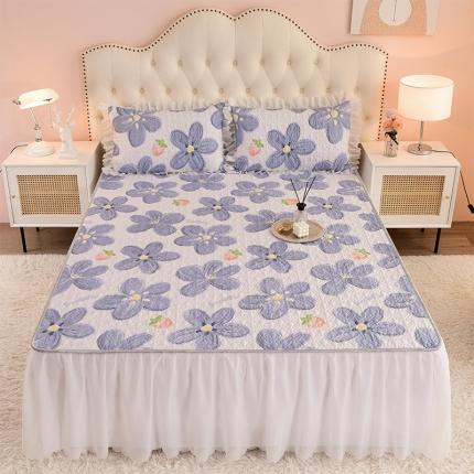 91家纺网 家纺一手货源 找家纺 （总）艾兜坊 2023新款轻柔云感水洗磨毛夹棉床裙