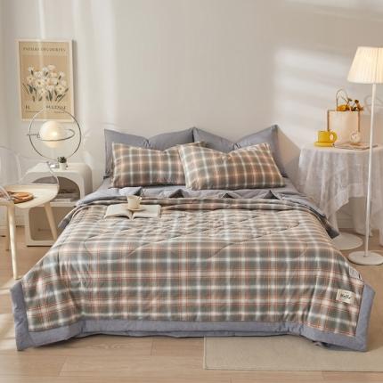 91家纺网 家纺一手货源 找家纺 良品全棉色织水洗棉夏被空调被夏凉被纯棉薄被子双人夏季春秋日式诺卡