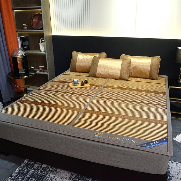 91家纺网 家纺一手货源 找家纺 2023新款碳化水磨竹席夏凉席空调席学生宿舍席子-悠悠追梦