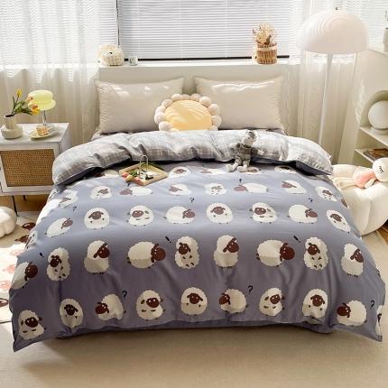 91家纺网 家纺一手货源 找家纺 绵庭 2023新款 全棉印花被套 数绵羊