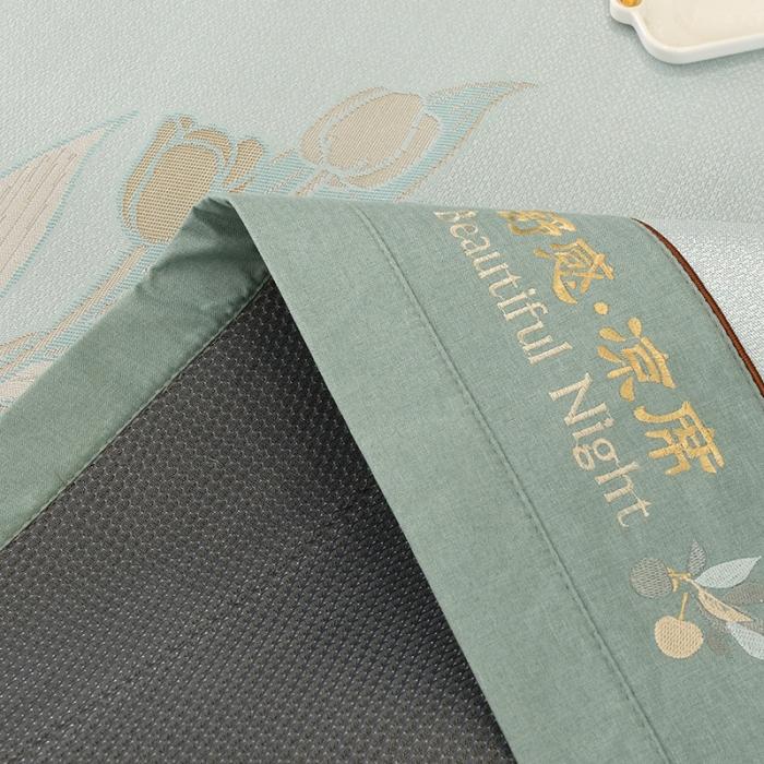 91家纺网 家纺一手货源 找家纺 2023冰丝席空调席居家学生宿舍瞎子冰丝席花恋