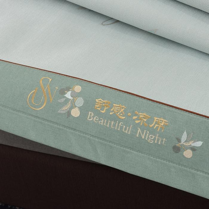 91家纺网 家纺一手货源 找家纺 2023冰丝席空调席居家学生宿舍瞎子冰丝席花恋