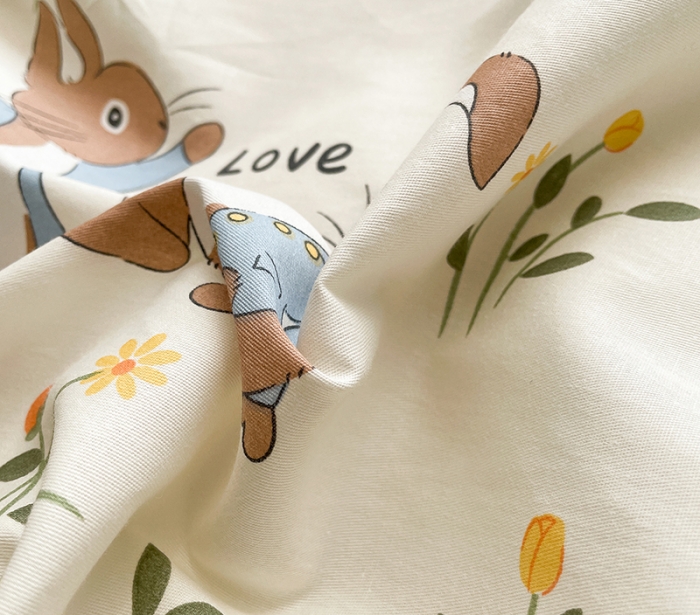 91家纺网 家纺一手货源 找家纺 绵庭 2023新款 全棉印花被套 春晓