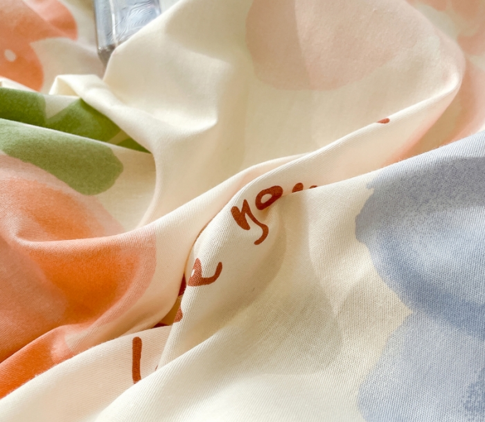 91家纺网 家纺一手货源 找家纺 绵庭 2023新款 全棉印花被套 花蜜悠然