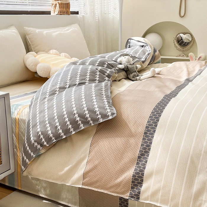 91家纺网 家纺一手货源 找家纺 绵庭 2023新款 全棉印花被套 莫兰迪-兰