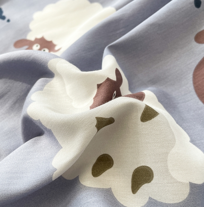 91家纺网 家纺一手货源 找家纺 绵庭 2023新款 全棉印花被套 数绵羊