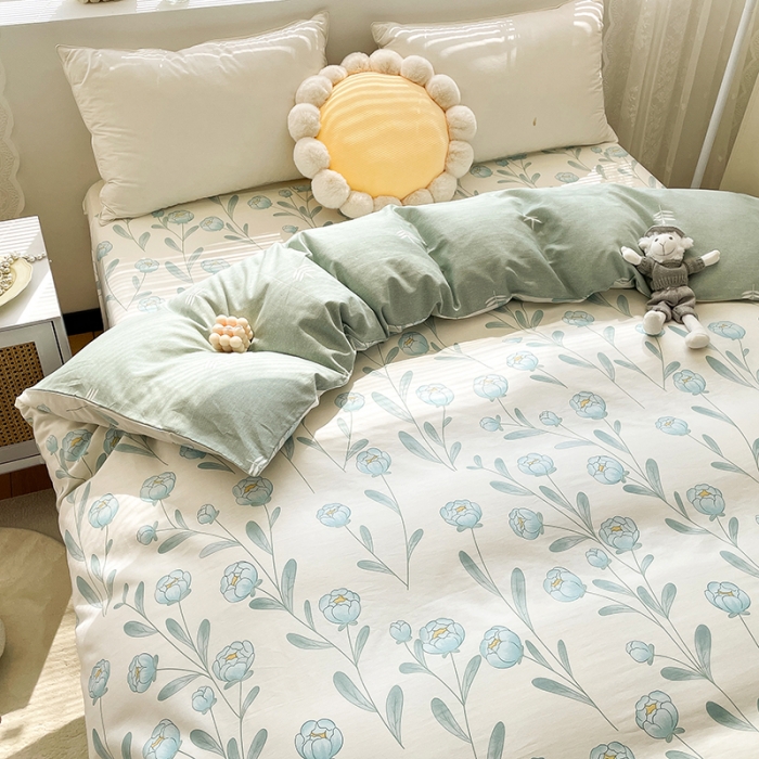 91家纺网 家纺一手货源 找家纺 绵庭 2023新款 全棉印花被套 水榭听香