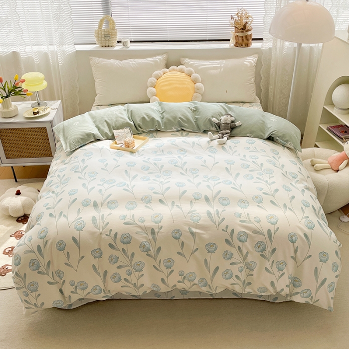 91家纺网 家纺一手货源 找家纺 绵庭 2023新款 全棉印花被套 水榭听香