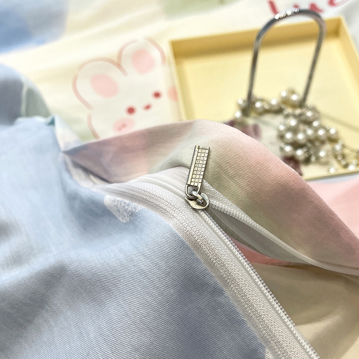 91家纺网 家纺一手货源 找家纺 绵庭 2023新款 全棉印花被套 兔小贝