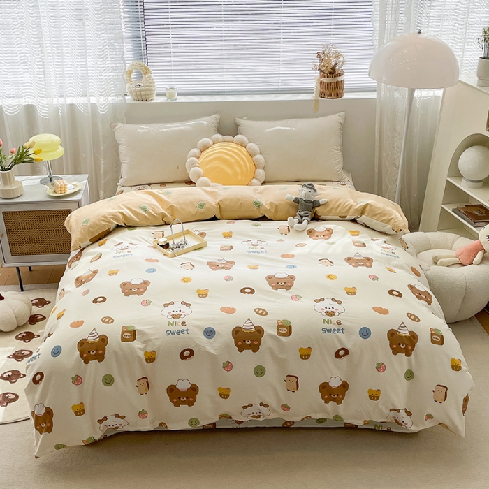 91家纺网 家纺一手货源 找家纺 绵庭 2023新款 全棉印花被套 熊宝宝