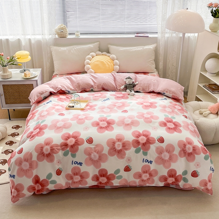 91家纺网 家纺一手货源 找家纺 绵庭 2023新款 全棉印花被套 云梦花间