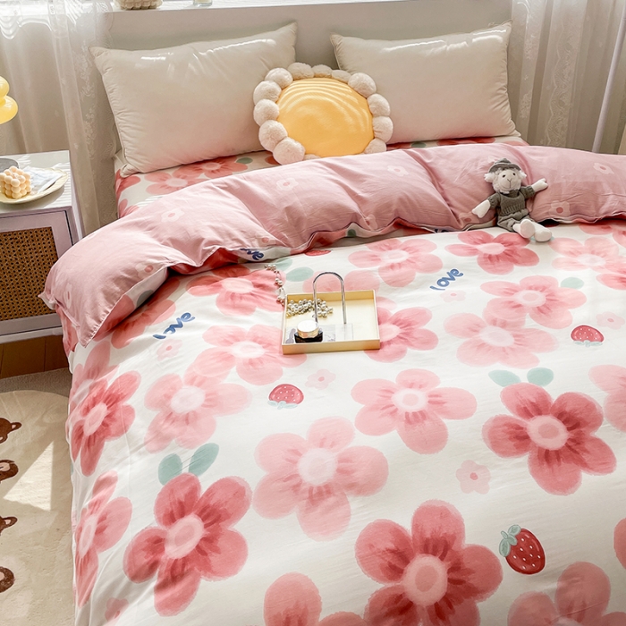 91家纺网 家纺一手货源 找家纺 绵庭 2023新款 全棉印花被套 云梦花间