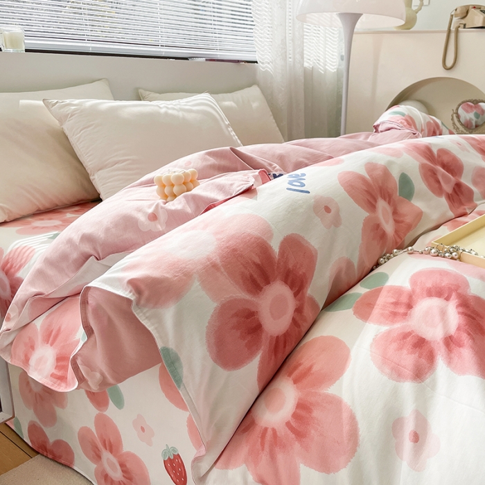 91家纺网 家纺一手货源 找家纺 绵庭 2023新款 全棉印花被套 云梦花间