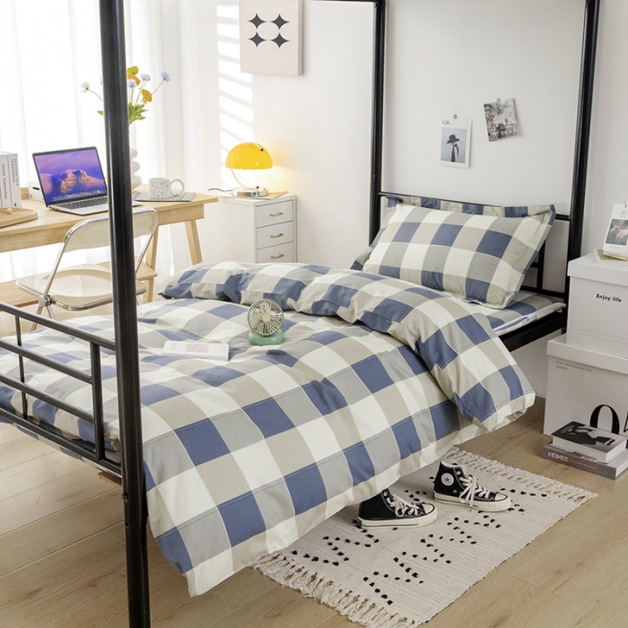 91家纺网 家纺一手货源 找家纺 凌云家纺 2025新款全棉学生全包床笠三件套 千寻