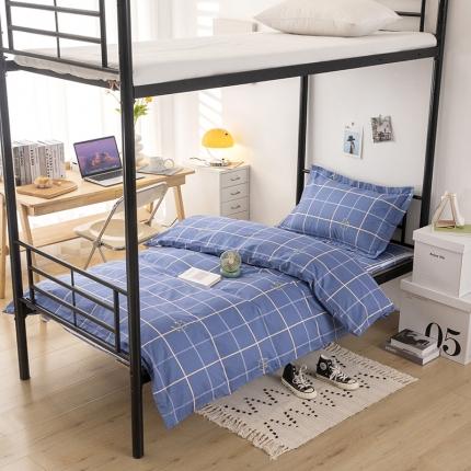 91家纺网 家纺一手货源 找家纺 凌云家纺 2025新款全棉学生全包床笠三件套 似水流年