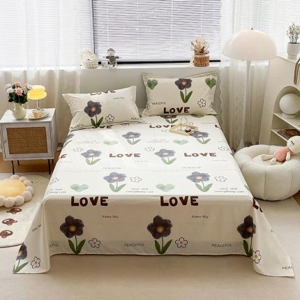 91家纺网 家纺一手货源 找家纺 绵庭 2023新款 全棉印花床单 绿蔓