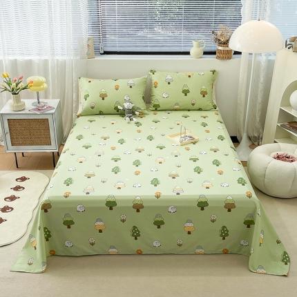 91家纺网 家纺一手货源 找家纺 绵庭 2023新款 全棉印花床单 森林羊