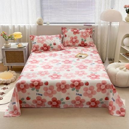 91家纺网 家纺一手货源 找家纺 绵庭 2023新款 全棉印花床单 云梦花间