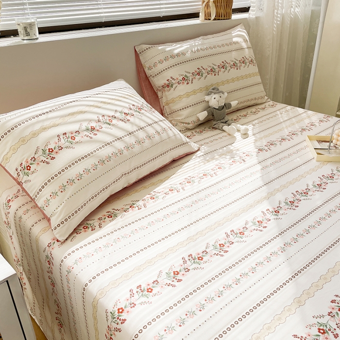 91家纺网 家纺一手货源 找家纺 绵庭 2023新款 全棉印花床单 艾瑞拉