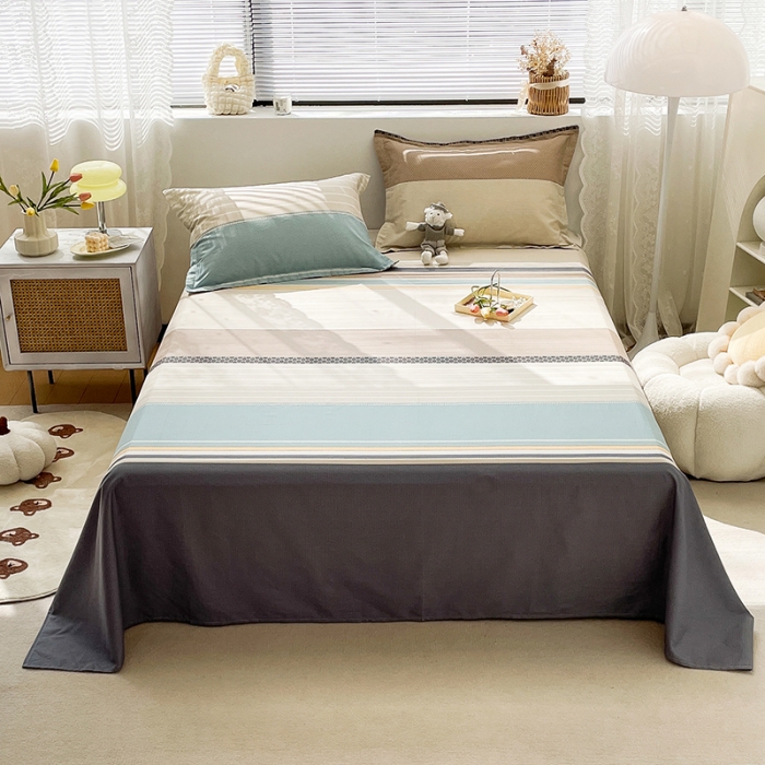 91家纺网 家纺一手货源 找家纺 绵庭 2023新款 全棉印花床单 莫兰迪-兰