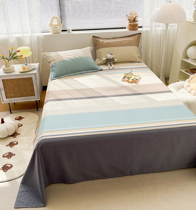 91家纺网 家纺一手货源 找家纺 绵庭 2023新款 全棉印花床单 莫兰迪-兰