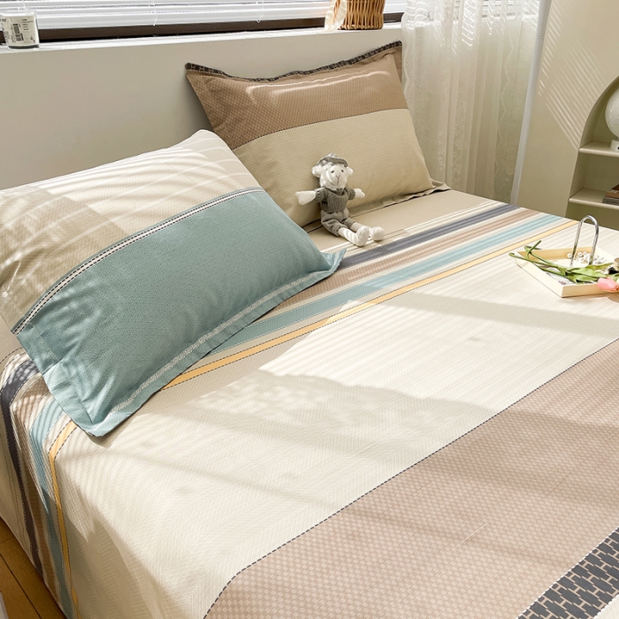 91家纺网 家纺一手货源 找家纺 绵庭 2023新款 全棉印花床单 莫兰迪-兰