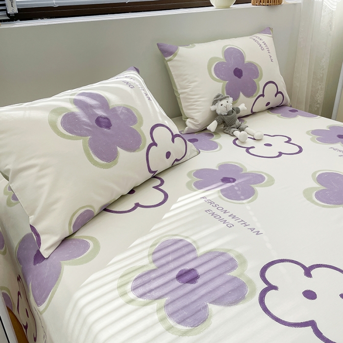 91家纺网 家纺一手货源 找家纺 绵庭 2023新款 全棉印花床单 花仑