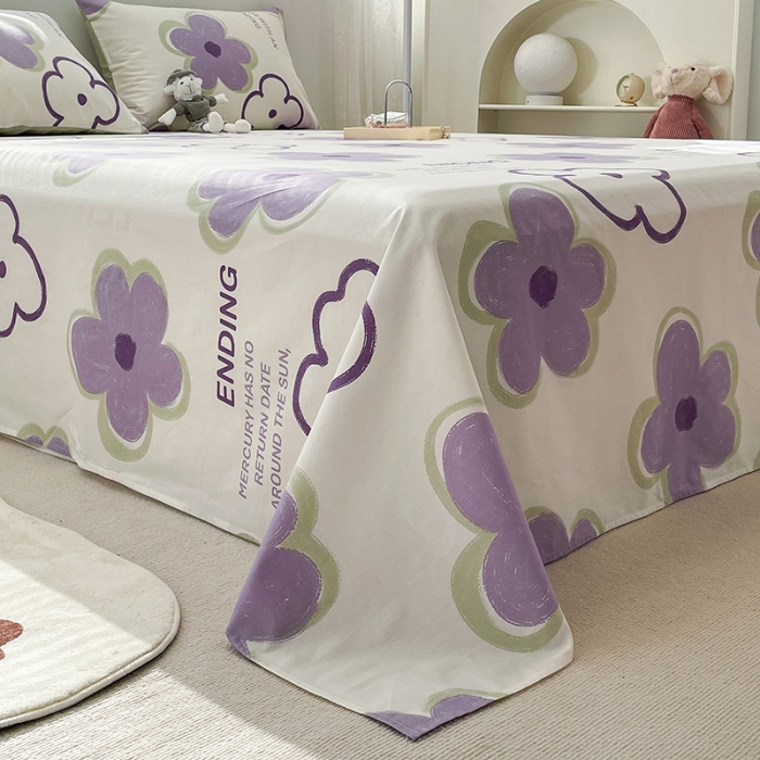 91家纺网 家纺一手货源 找家纺 绵庭 2023新款 全棉印花床单 花仑