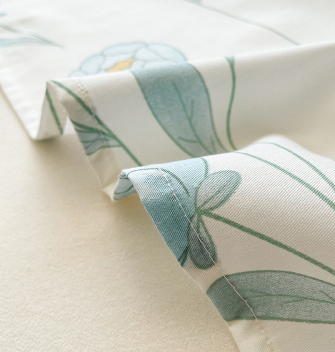 91家纺网 家纺一手货源 找家纺 绵庭 2023新款 全棉印花床单 水榭听香