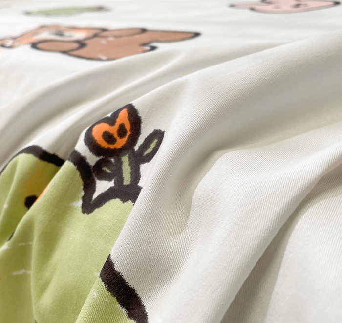 91家纺网 家纺一手货源 找家纺 绵庭 2023新款 全棉印花床单 欢乐牧场