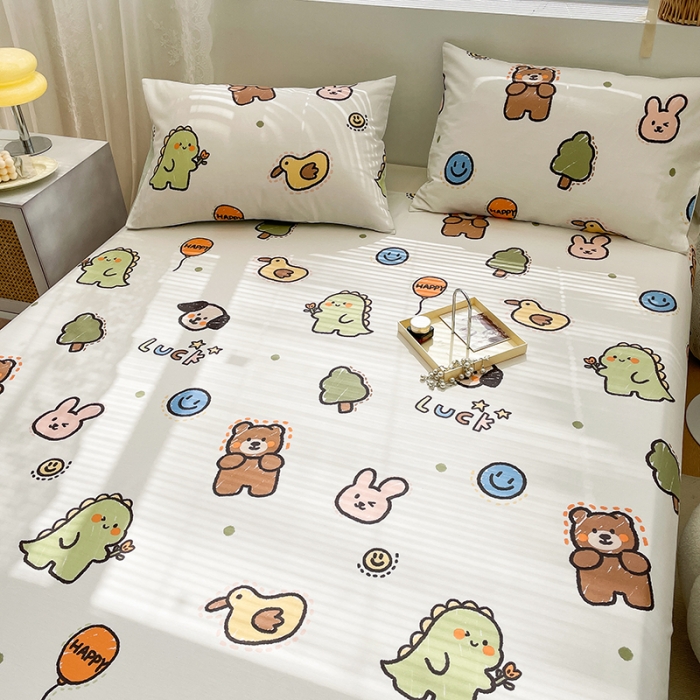 91家纺网 家纺一手货源 找家纺 绵庭 2023新款 全棉印花床单 欢乐牧场