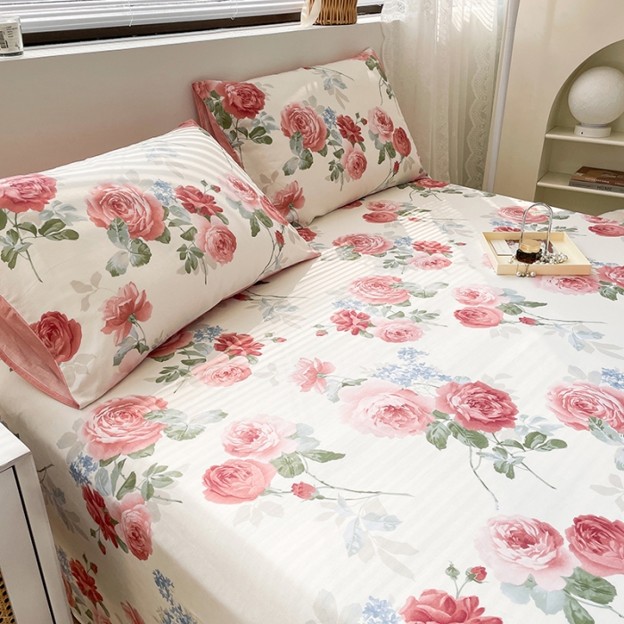 91家纺网 家纺一手货源 找家纺 绵庭 2023新款 全棉印花床单 锦上添花