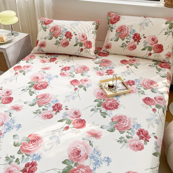 91家纺网 家纺一手货源 找家纺 绵庭 2023新款 全棉印花床单 锦上添花