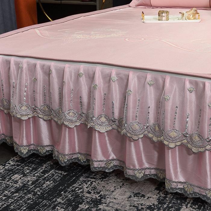 91家纺网 家纺一手货源 找家纺 2024床裙冰丝席夏凉席空调席居家席子学生宿舍爱意清欢