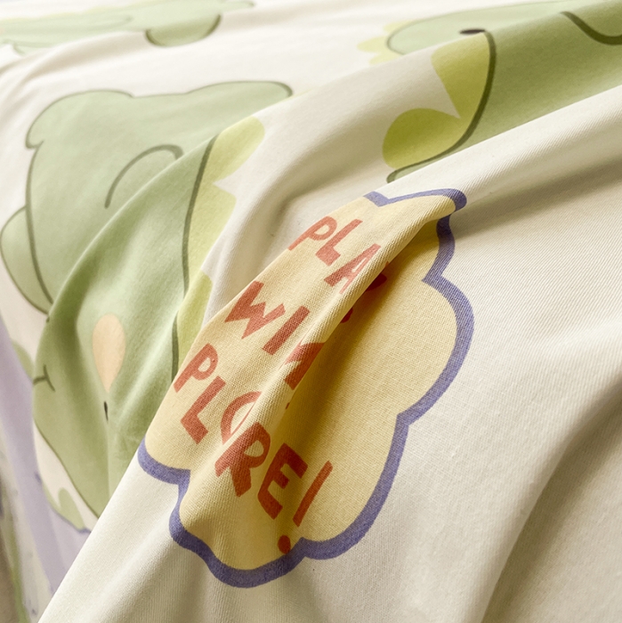 91家纺网 家纺一手货源 找家纺 绵庭 2023新款 全棉印花床单 恐龙派对